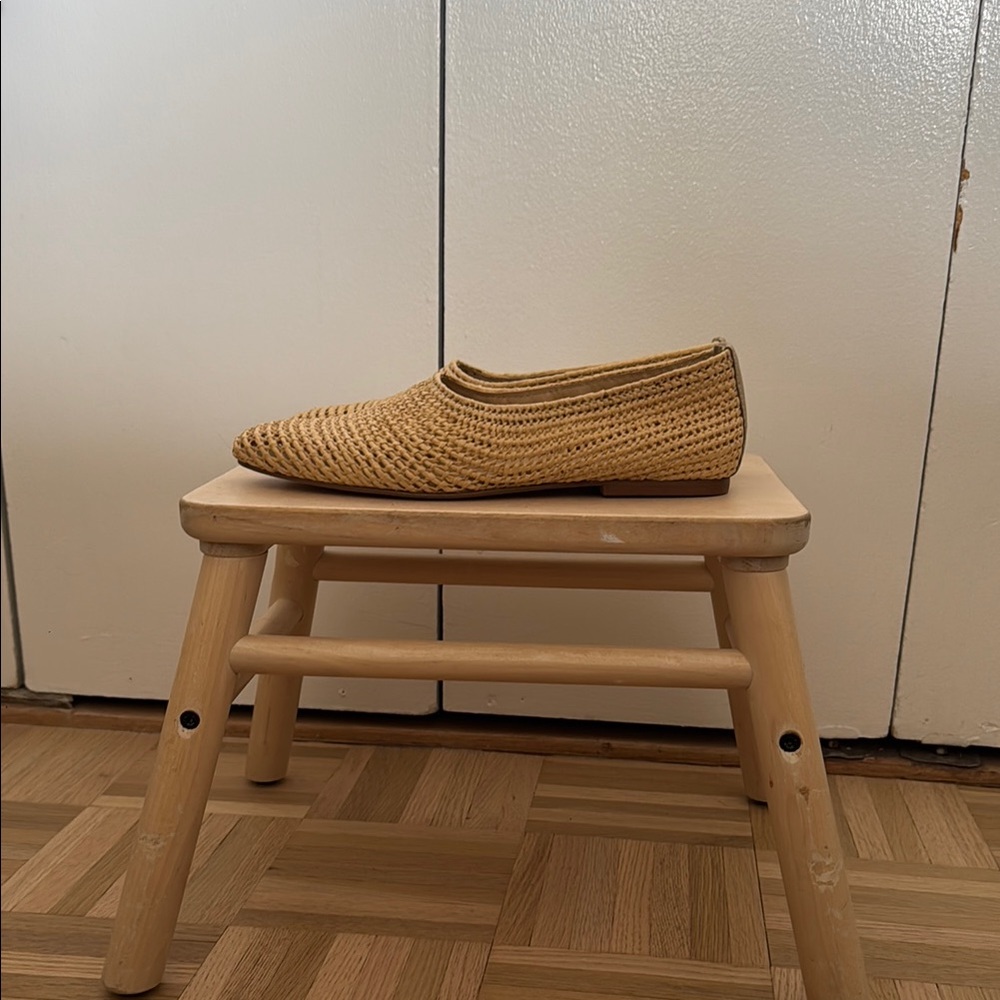 Zara Natural Woven Raffia Loafers